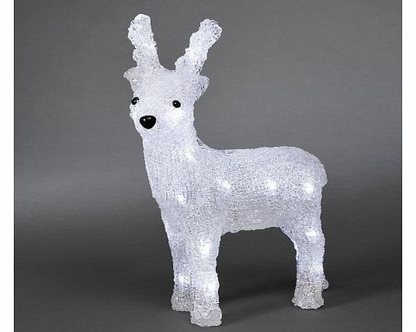 Konstsmide @ WOWOOO Battery LED Acrylic Reindeer - 24 LEDs - 32cm high - 3D Christmas Decoration - 6158-203