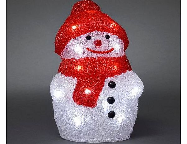 Konstsmide @ WOWOOO Battery LED Acrylic SNOWMAN - 20 LEDs - 22cm high - 3D Christmas Decoration - 6175-203