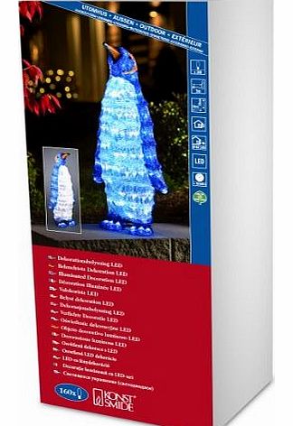 Konstsmide Extra Large 63cm PENGUIN with 160 LEDs - 3D Christmas decoration, indoor/outdoor - 6118-203