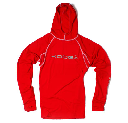 Hooded Power Baselayer Cold LS T-Shirt Red