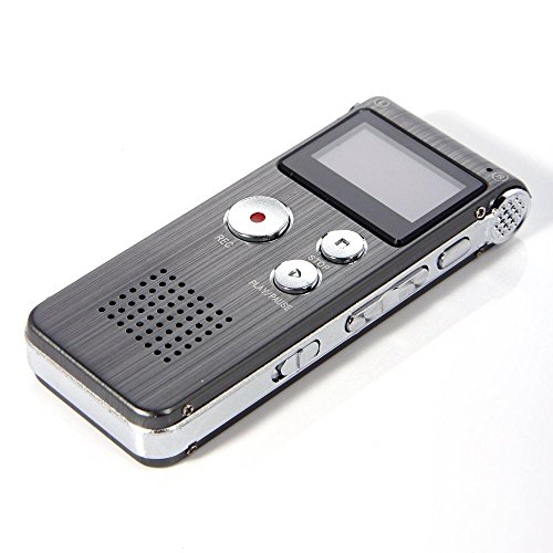Kool (TM) Rechargeable Spy 8GB Portable Steel Digital Sound Voice Recorder 650Hrs Dictaphone MP3 Player Perfect for Recording Interviews, Meetings, And Presentations
