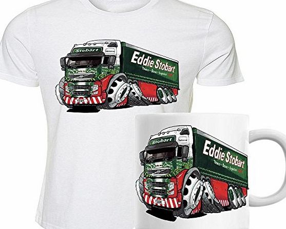 Koolart Eddie Stobart Tee Shirt And Mug - Adult Small, White