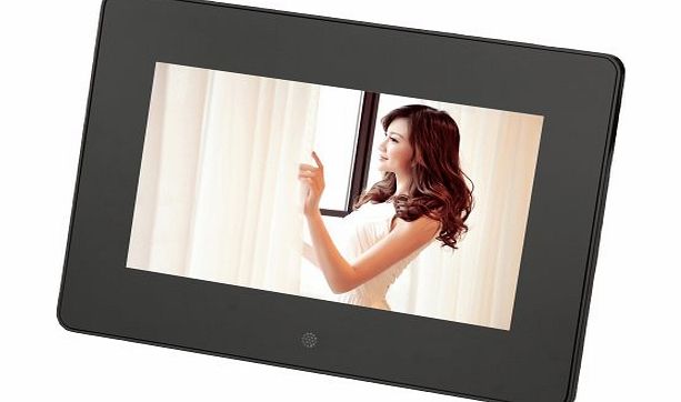 7 Inch LCD LED Backlight Screen Widescreen (16:9) Remote Control Digital Photo Frame Video Player Music Player HD 800*480 High Resolution SD/MMC/MS - USB Slots (Black) As Birthday Gift