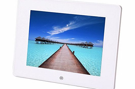 Koolertron 8 Inch LCD Widescreen (4:3) Digital Photo Frame Video Player Music Player HD 800*600 High Resolution SD/MMC/MS - USB Slots (White) as Xmas Birthday Gift
