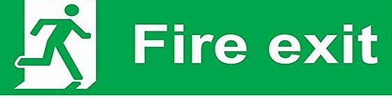 KPCM Display Fire exit safety sign -1.2mm rigid plastic 300mm x 100mm