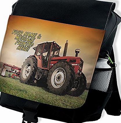 Krafty Gifts Personalised Tractor Farming Harvest St176 Black Backpack School Rucksack Overnight Travel Gym P.E Laptop Bag ** Add a Name** Gift