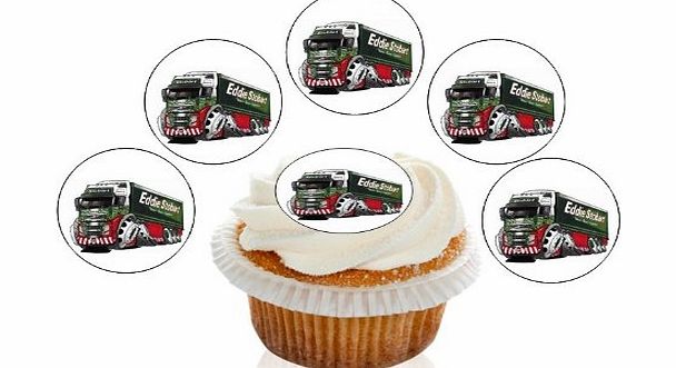 12 Large Pre Cut Eddie Stobart Truck Edible Premium Disc Wafer Cupcake Decorations Toppers - by Kreative Cakes