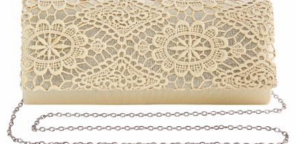 Ladies Satin Bridal Long Clutch Hand Bag Shoulder Chain Party Prom Evening Purse (Gold,One Size)