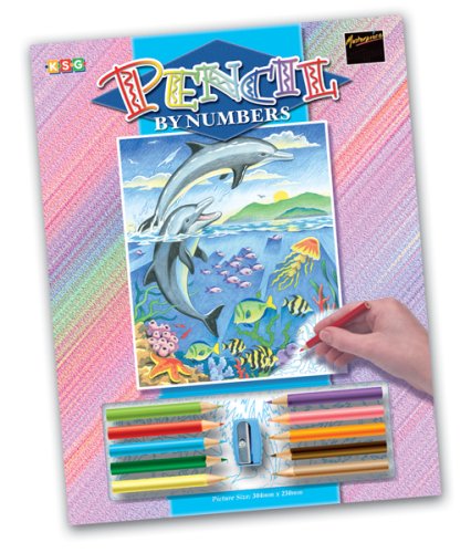 KSG Pencil by Numbers Dolphins