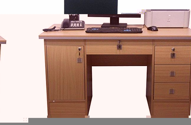 KSM Brand Computer Desk in Beech With 3 Locks 4 Home Office/Table/Workstation 617/110