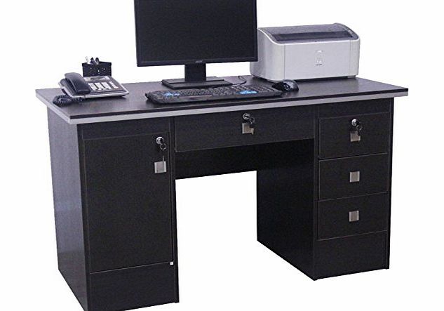 KSM Computer Desk in Black With 3 Locks 4 Home Office/Office Furniture 617/000