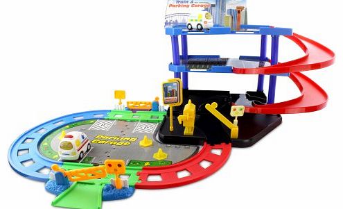 KStarz-Toys Bargain Garage play set. Three stories with ramps. With cars - 29 parts to build!
