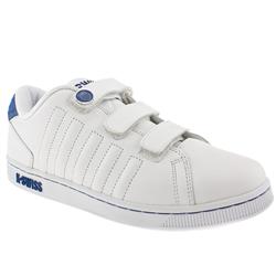 Male Lozan Ii Strap Dx Leather Upper Fashion Trainers in White and Blue