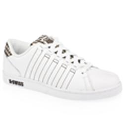 Male Lozan Tt Leather Upper Fashion Trainers in White and Beige