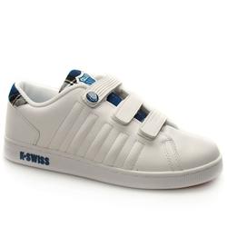 K*Swiss Male Lozan Tt Strap Argyle Leather Upper Fashion Trainers in White and Blue