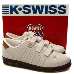 K*Swiss Male Lozan Tt Strap Dx Leather Upper Fashion Trainers in Brown and Stone