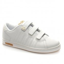 K*Swiss Male Lozan Tt Strap Leather Upper Fashion Trainers in White and Gold