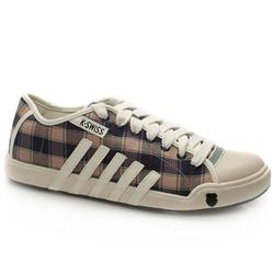 Male Moulton Canv Fabric Upper Fashion Trainers in Navy and Stone