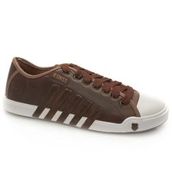 Male Moulton Grad Leather Upper Fashion Trainers in Brown, White and Black