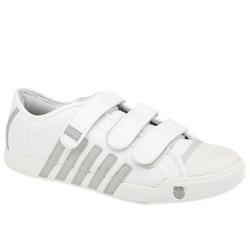 Male Moulton Strap Leather Upper Fashion Trainers in White and Blue, White and Grey