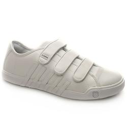 Male Moulton Strap Leather Upper Fashion Trainers in White, White and Blue, White and Grey