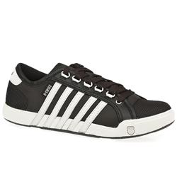 Male Newport T Manmade Upper Fashion Trainers in Black and White, White
