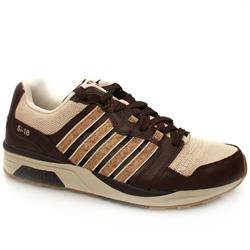 Male Si-18 Rannell Leather Upper Fashion Trainers in Beige and Brown, White and Grey