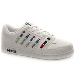 Male Zurich Ss Leather Upper Fashion Trainers in White and Navy