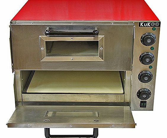 Electric Pizza Oven with Audible Timer & Twin Deck Firebrick / Commercial Baking & Grilling