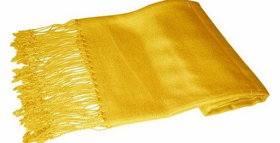 Kuldip Pashmina Scarf Wrap Shawl Throw - Golden Yellow