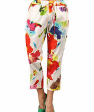 Multi-colour floral print trousers
