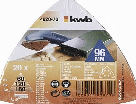 kwb  49492870 Delta Sander Sheets (Pack of 20)