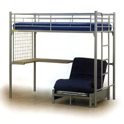 Rio - Bunk Bed with 76cm Wide Futon & Desk