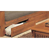 Kyoto One Pair of Optional Futon Drawers in Natural Wood Compatible with the Texas Futon
