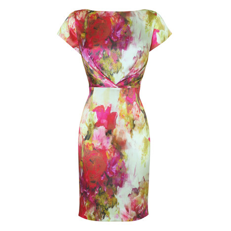 Millie Silk Satin Floral Dress Colour Pattern