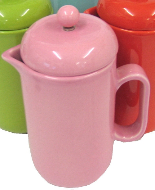 Pura Pink Ceramic 8 Cup Cafetiere