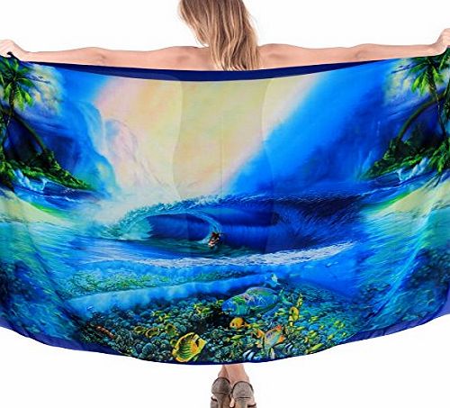 La Leela Womens Designer Bikini Sarong Swimsuit Beachwear Cover up Swimwear Wrap Acqua