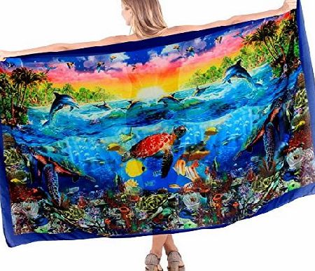 La Leela Womens Designer Bikini Swimsuit Sarong Beachwear Cover up Swimwear Wrap Rainbow