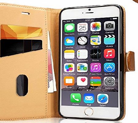 Labato Vintage Genuine Leather Wallet Cover Case for iPhone 6 - Brown Lbt-IP6-07Z20