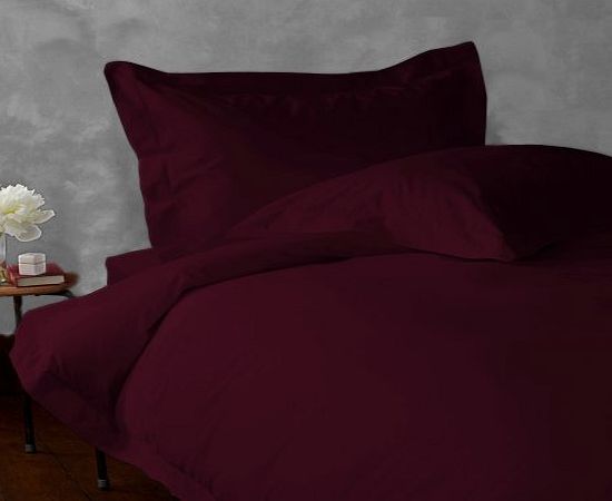 Lacasa Bedding 400 TC Egyptian cotton Duvet Cover Italian Finish Solid ( UK Super King , Wine )