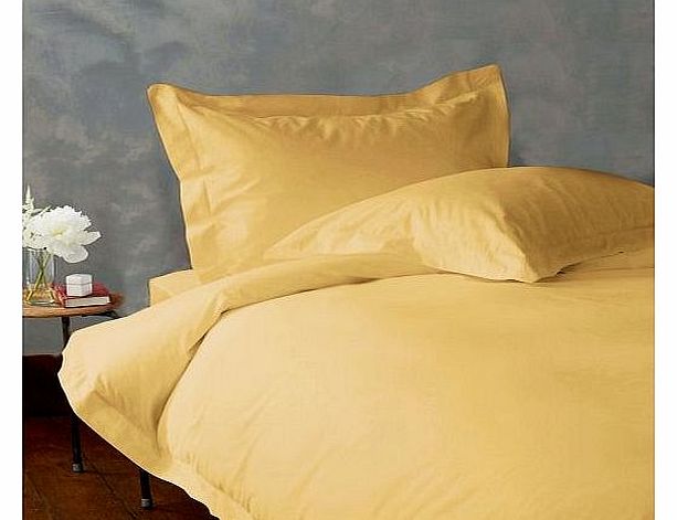 Lacasa Bedding 800 TC Egyptian cotton 46cm Deep pocket Fitted Sheet Italian Finish Solid ( Euro Double IKEA , Gold )