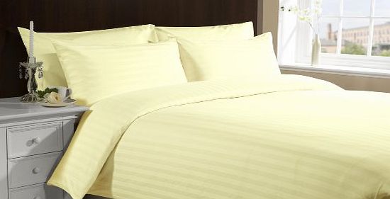 Lacasa Bedding 800 TC Egyptian cotton Duvet Set Italian Finish Stripe (UK King , Yellow )