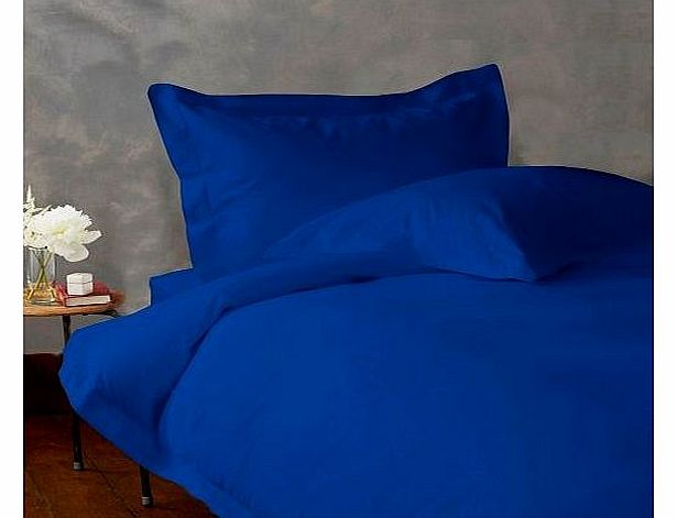 Extra Sumptuous Italian Finish 600 TC Egyptian cotton 72cm Deep pocket Fitted Sheet Solid By Lacasa Bedding ( Uk Single , Royal Blue )