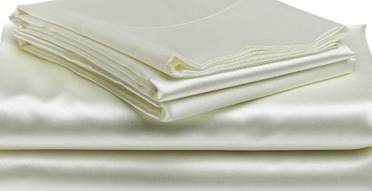 Extra sumptuous Italian Finish Satin Silk Flat Sheet by Lacasa Bedding ( Euro Double IKEA , Blue )