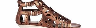 Lacey`s London Bronze and gold-tone cut-out sandals