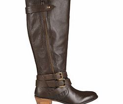 Fraggle brown leather zip-up boots