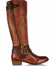 Fraggle tan leather zip-up boots