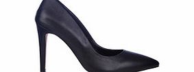 Soprano black leather court shoes