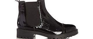 Lacey`s London Talisa black leather patent ankle boots