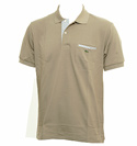 Beige Pique Polo Shirt with Check Panels